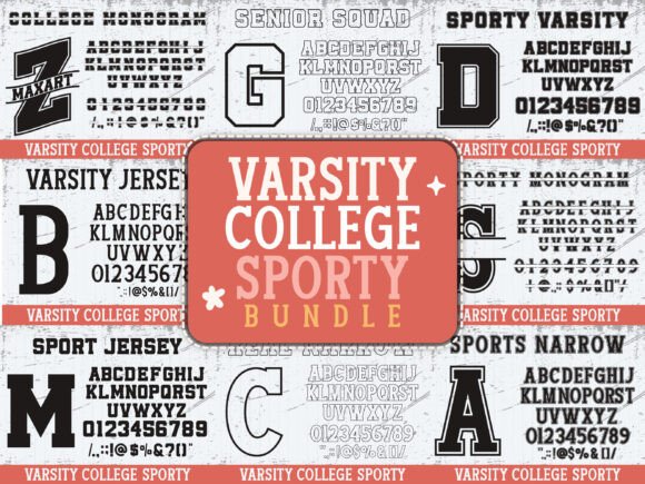 Varsity College Sporty Bundle: The Energetic Typeface for Bold Projects